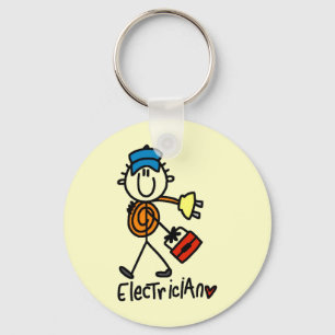 Chaveiro Desenho de eletricista em palitinhos