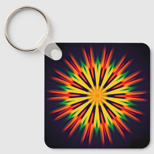 Chaveiro Desenho de Flor de Caleidoscópio-21855 (Frente)