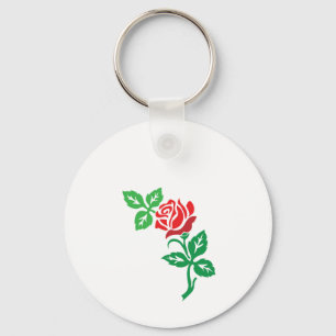 Chaveiro Desenho de Flor de Rosa Vermelha – Beleza Floral C