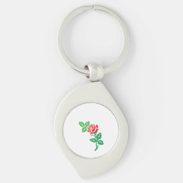 Chaveiro Desenho de Flor de Rosa Vermelha – Beleza Floral C