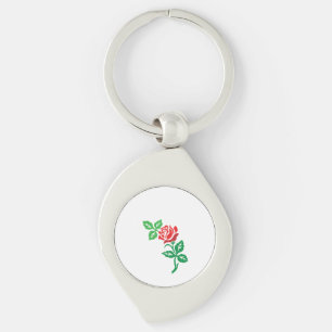Chaveiro Desenho de Flor de Rosa Vermelha – Beleza Floral C