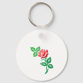 Chaveiro Desenho de Flor de Rosa Vermelha – Beleza Floral C