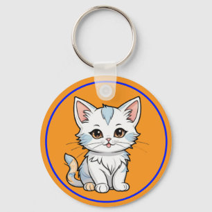 Chaveiro Desenho de Linha de Desenho Animado de Gato Estili