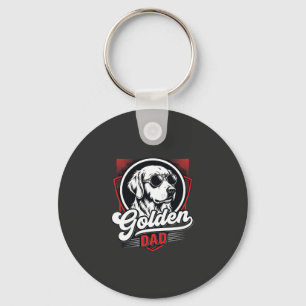 Chaveiro Desenho de Óculos de Sol Golden Dad Golden Retriev