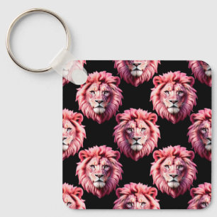 Chaveiro Desenho de padrão de animal com cabeça de leão ros