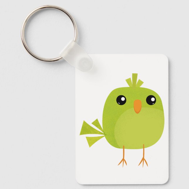 Chaveiro Desenho de Pássaro Verde   (Frente)