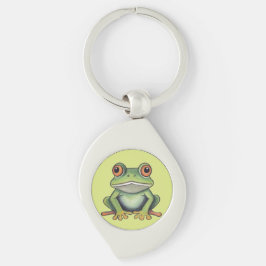 Chaveiro Desenho de sapo com lápis de cor