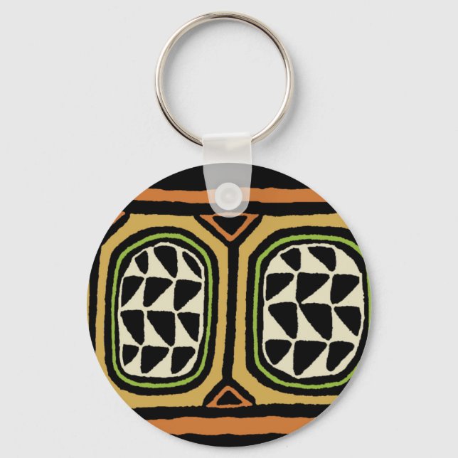 Chaveiro Desenho de Têxtil Kuba Africano (Frente)