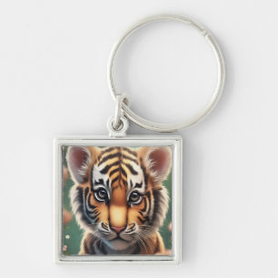 Chaveiro desenho de um filhote de tigre