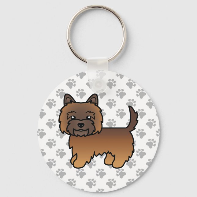 Chaveiro Desenho do Cão Terrier Red Brindle Cairn e Patinha (Frente)