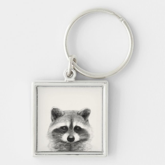 Chaveiro Desenho do Lápis Raccoon (Frente)