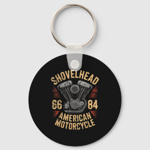 Chaveiro Desenho do Motor Shovelhead Vtwin de Moto Vintage
