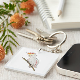 Chaveiro Desenho em aquarela de um papagaio-católico