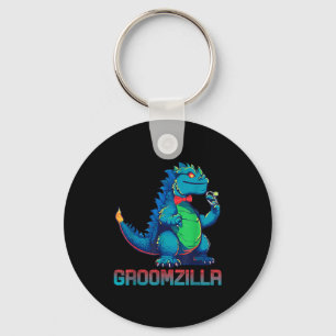 Chaveiro Desenho engraçado do Groomzilla para festa de casa