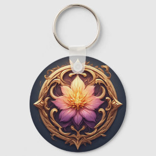 Chaveiro Desenho Floral Elegante com Ênfase em Detalhes Dou