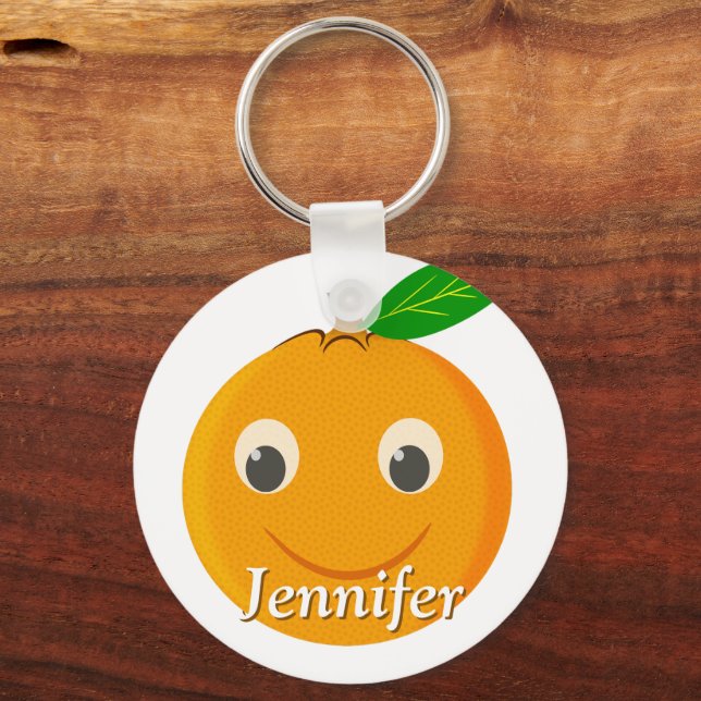 Chaveiro Desenho Laranja Nome Personalizado (Frente)