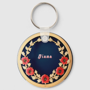 Chaveiro Desenho Ornamental Floral Elegante