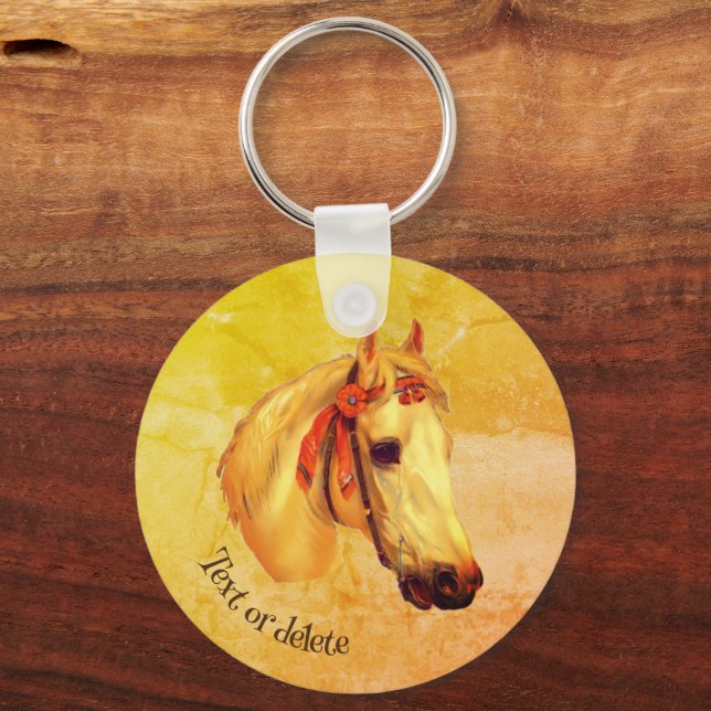 Chaveiro Desenho Personalizado Da Cabeça Do Cavalo De Arte  (Frente)