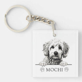 Chaveiro Desenho Personalizado Da Mão Do Cachorro Goldendoo