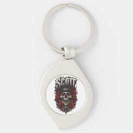 Chaveiro Desenho Personalizado de Nome Scott em Estilo Góti