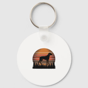 Chaveiro Desenho Vetorial de Cachorro de Caça Vintage Flore