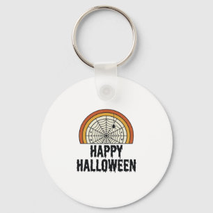Chaveiro Desenho Vetorial de Teia de Aranha Feliz Halloween