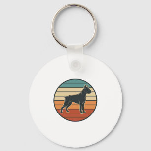Chaveiro Desenho Vetorial de Xilogravura de Boxer Antigo ao