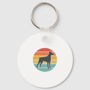 Chaveiro Desenho Vetorial Silhueta Cachorro Vintage Pôr do