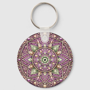 Chaveiro Desenho Vibrante de Mandala – Arte Geométrica Colo
