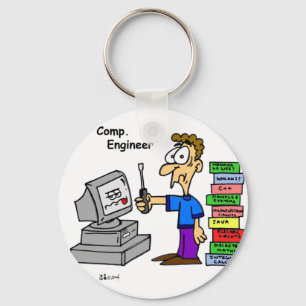 Chaveiro Desenhos animados do engenheiro de computador
