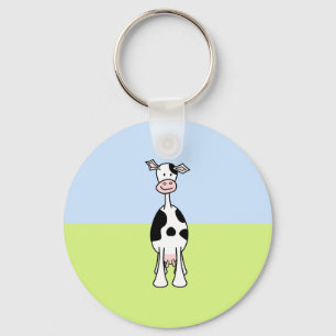 Chaveiro Desenhos animados preto e branco da vaca. Parte