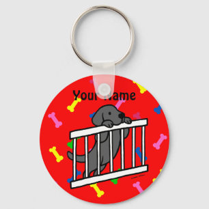 Chaveiro Desenhos animados pretos do filhote de cachorro de