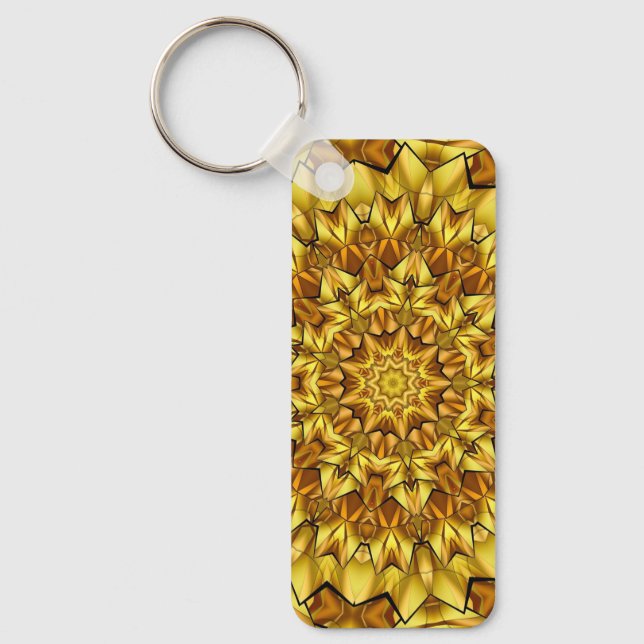 Chaveiro Design abstrato antigo do ouro Mandala - 63495 (Frente)
