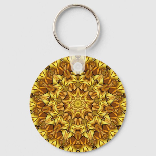 Chaveiro Design abstrato antigo do ouro Mandala - 63495 (Frente)