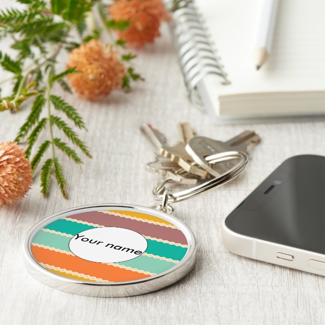 Chaveiro Design abstrato de linhas Rhombus (Lateral)