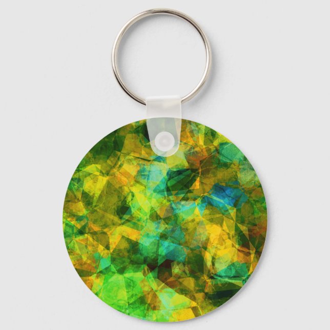 Chaveiro Design Abstrato Moderno Funky Greens (Frente)