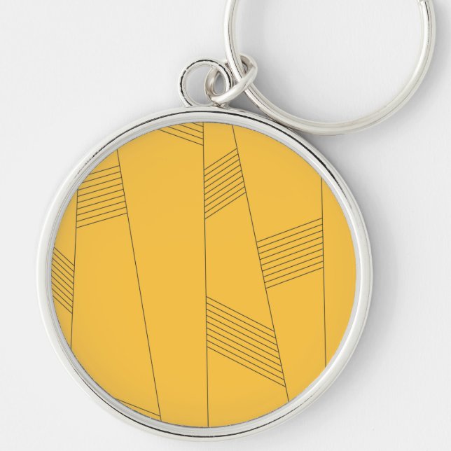 Chaveiro Design abstrato simples, amarelo, moderno (Frente)