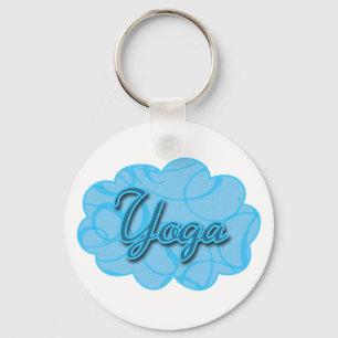 Chaveiro Design Azul Yoga Flourish