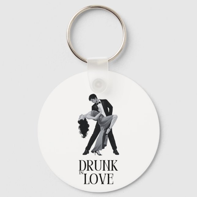 Chaveiro Design Bêbado de Amor | Casal Dançando Noiva (Frente)