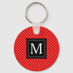Chaveiro Design branco vermelho do monograma do preto do