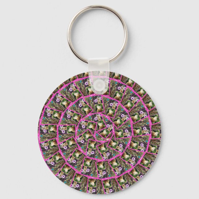 Chaveiro Design circular Meerkat, (Frente)