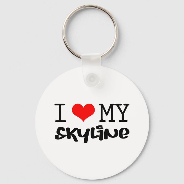 Chaveiro Design Clássico "I Love My Skyline" (Frente)