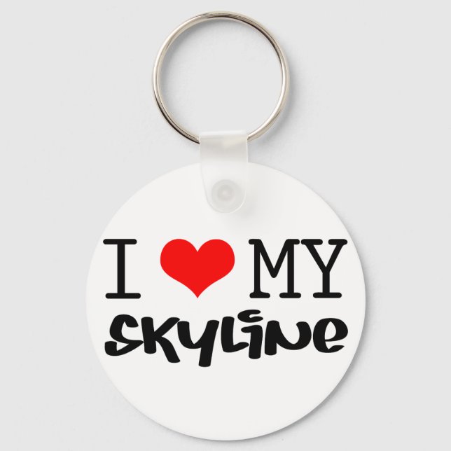 Chaveiro Design Clássico "I Love My Skyline" (Frente)