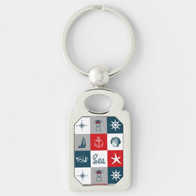 Chaveiro Design com tema náutico (Frente)