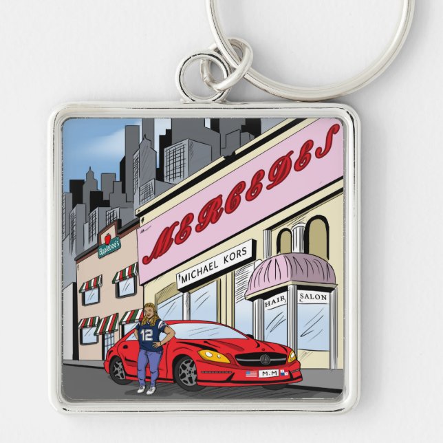 Chaveiro Design cómico da comissão (Frente)