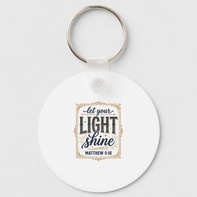 Chaveiro Design Cristiano Deixe Sua Luz Brilhar Mateus 5_16 (Frente)