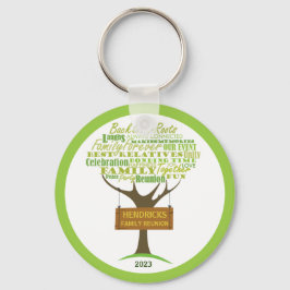 Chaveiro Design da reunião de árvore da família Wordcloud