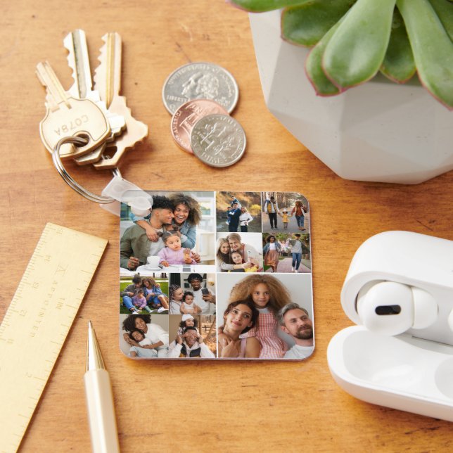 Chaveiro Design da Sua Própria Colagem de Fotos 10 (Mesa)