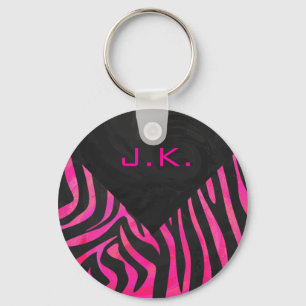 Chaveiro Design da zebra do rosa preto e quente do