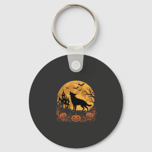 Chaveiro Design de abóbora da lua de Halloween do Pastor Al